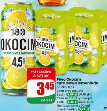 Piwo Okocim cytrusowa lemoniada
