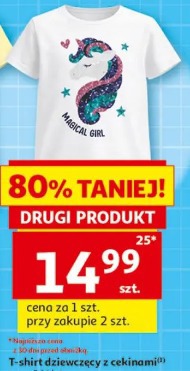 T-shirt dziewczęcy z cekinami
