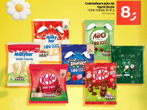 Czekoladowe jajka lub figurki Nestle