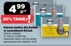 Karma mokra dla kotów w saszetkach Kiciuś