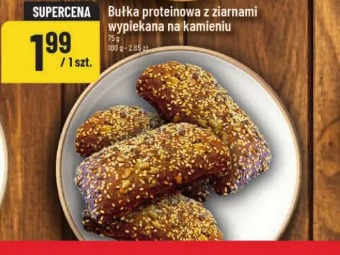 Bułka proteinowa z ziarnami wypiekana na kamieniu