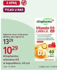 Altapharma, witamina D3 w kapsułkach
