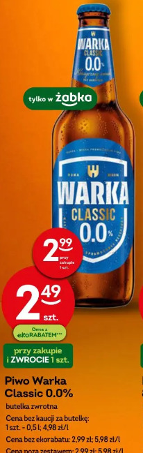 Piwo Warka Classic 0.0%