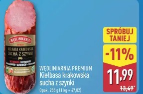 Wędlinarnia Premium Kiełbasa krakowska sucha z szynki