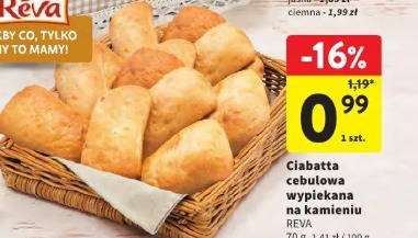 Ciabatta cebulowa wypiekana na kamieniu Reva