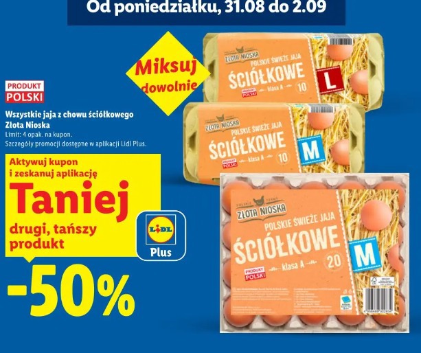 Złota Nioska jaja z chowu ściółkowego