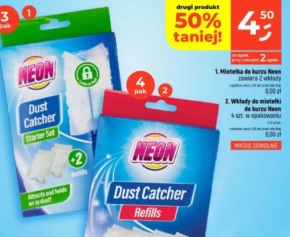 Wkłady do miotełki do kurzu Neon 4 szt. w opakowaniu