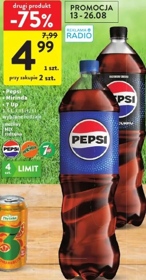 Pepsi Mirinda 7 Up wybrane rodzaje