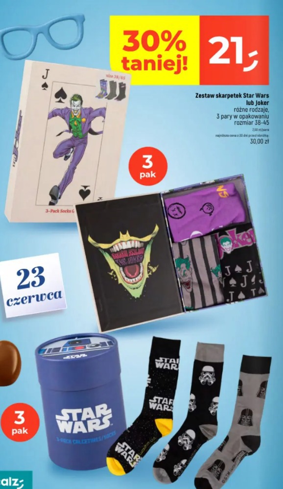 Zestaw skarpetek Star Wars lub Joker