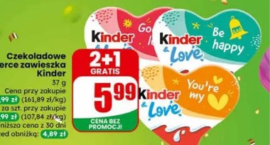 Czekoladowe serce zawieszka Kinder