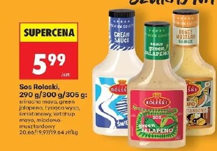 Sos Roleski: sriracha mayo, green jalapeno, tysiąc wysp, śmietanowy, ketchup mayo, miodowy musztardowy