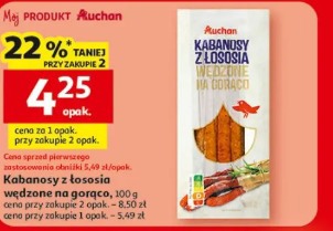 Kabanosy z łososia wędzone na gorąco Auchan
