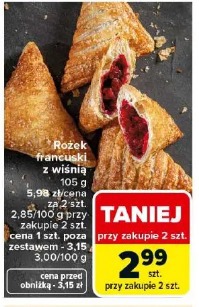 Rogalik francuski z wiśnią