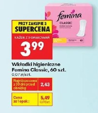 Wkładki higieniczne Femina Classic, 60 szt.
