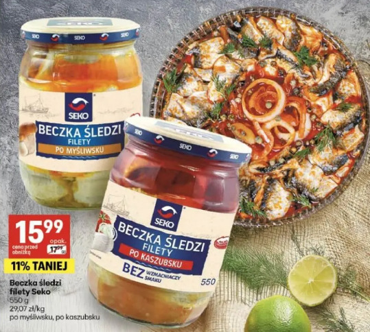 Beczka śledzi filety Seko