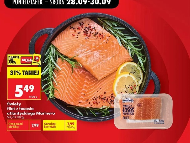 Świeży filet z łososia atlantyckiego Marinero