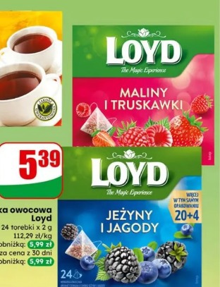 Herbatka owocowa Loyd maliny i truskawki