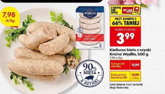 Kiełbasa biała z szynki Kraina Wędlin
