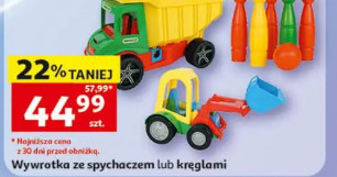 Wywrotka ze spychaczem lub kręglami One Two Fun