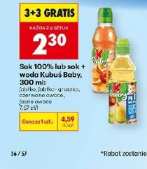 Sok 100% lub sok + woda Kubuś Baby