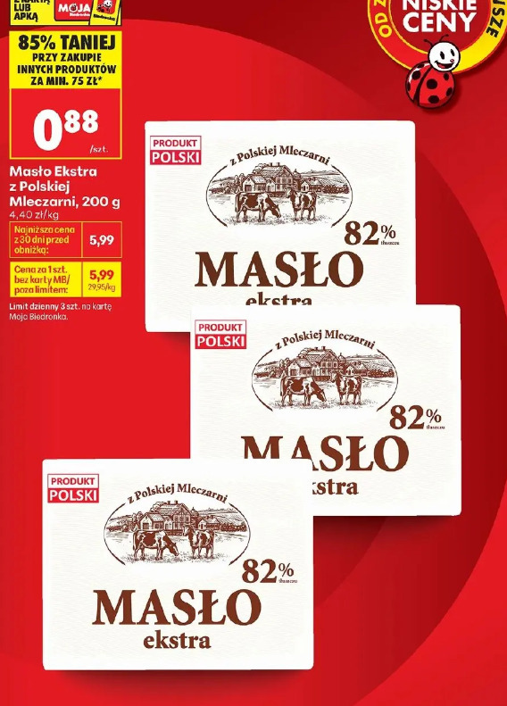 Masło Ekstra z Polskiej Mleczarni, 200 g