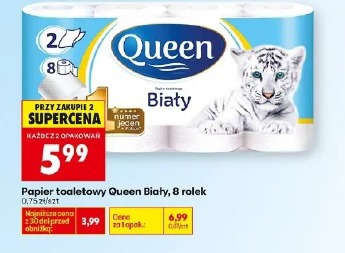 Papier toaletowy Queen Biały