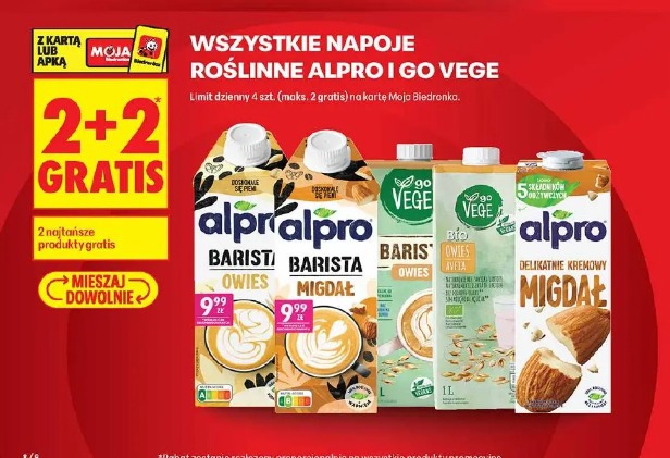 Wszystkie napoje roślinne Alpro i Go Vege