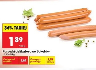 Parówki delikatesowe Sokołów