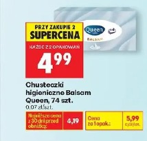 Chusteczki higieniczne Balsam Queen, 74 szt.