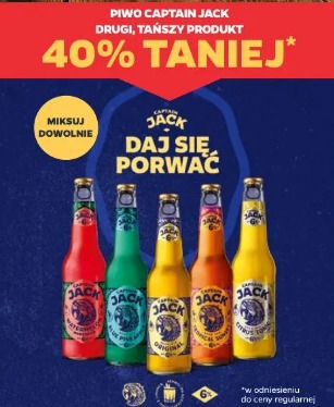 Piwo Captain Jack drugi, tańszy produkt 40% taniej