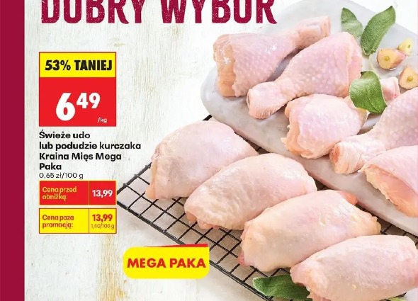 Świeże udo lub podudzie kurczaka Kraina Mięs Mega Paka