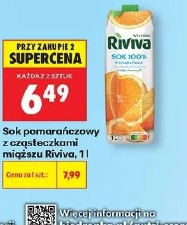 Sok pomarańczowy z cząsteczkami miąższu Riviva, 1 l