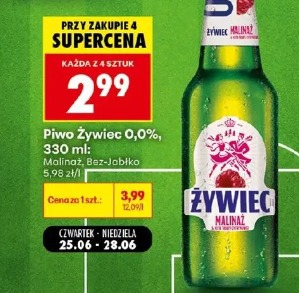 Piwo Żywiec 0,0% Malinaż, Bez-Jabłko