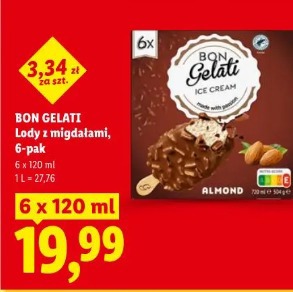 Bon Gelati Lody z migdałami, 6-pak
