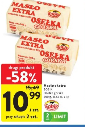 Masło ekstra Sobik Osełka górska