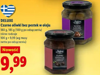 Deluxe Czarne oliwki bez pestek w oleju