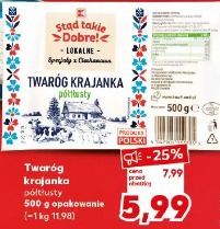 Stąd Takie Dobre twaróg krajanka półtłusty