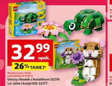 Uroczy chomik z kwiatkiem 31376 lub żółw i kwiat lilii 31377