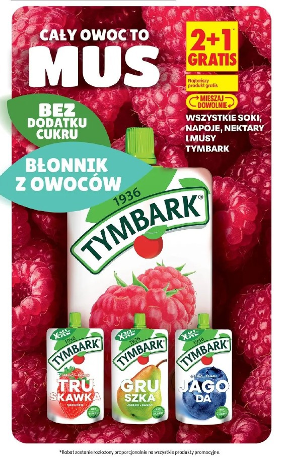 Wszystkie soki, napoje, nektary i musy Tymbark