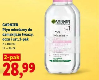 Garnier Płyn micelarny do demakijażu twarzy, oczu i ust, 2-pak