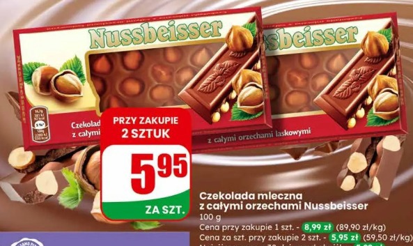 Czekolada mleczna z całymi orzechami Nussbeisser