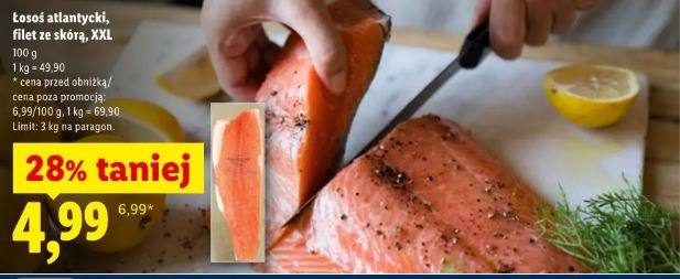 Łosoś atlantycki filet ze skórą, XXL