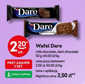Wafel Dare milk chocolate, dark chocolate