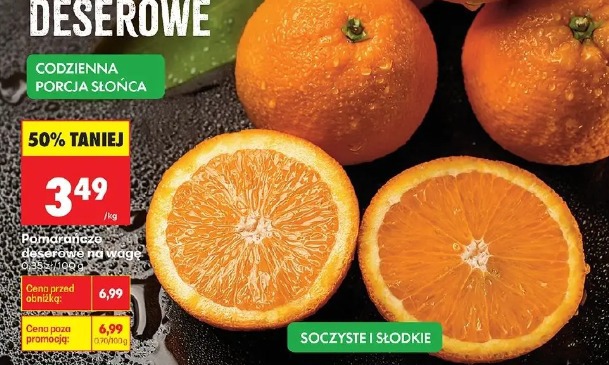 Pomarańcze deserowe na wagę 