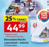 Drewniane klocki z puzzlami – miasto
