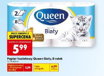 Papier toaletowy Queen Biały