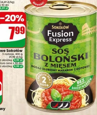 Danie gotowe Sokołów Fusion Express sos boloński z mięsem