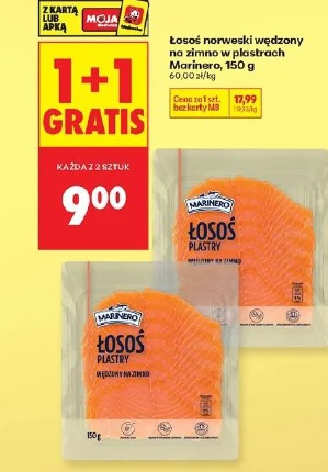 Łosoś norweski wędzony na zimno w plastrach Marinero