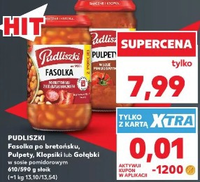 Pudliszki Fasolka po bretońsku, Pulpety, Klopsiki lub Gołąbki w sosie pomidorowym