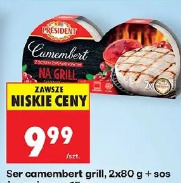 Ser camembert grill Président 2x80 g + sos żurawinowy